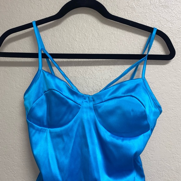 Blue Silk Bodysuit (Worn Once!) - Picture 3 of 4